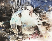 Landung, 105 x 130 cm , oil on canvas, 2017 (series Error Codes)