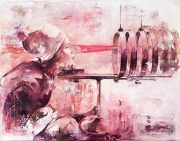 Contact 70 x 90 cm oil on canvas 2016 (series Error Codes)