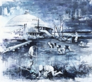 Pfund 140 x 155 cm oil on canvas 2016 (series Error Codes)