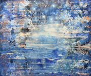 Tage aus Glass ein Gemälde ganz in blauen Tönen
