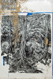 Traces 117 x 79 cm oil on paper  2022