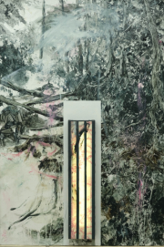 Morgenlicht 117 x 79 cm oil on paper with  LED 2022