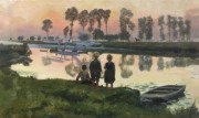 Armin Völckers "The end of Childhood" (after Emile Claus) oil on canvas  95 x 160 cm 2017