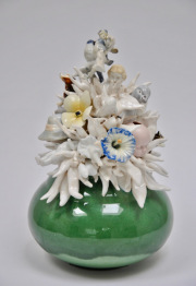 "green" 24 x 17 x 18 cm "Joy"  32 x 24 x 25 cm  ceramic object 2018