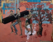 Juan Miguel Pozo " La Construcción de la Cruz"  200 x 250 cm acrylic on canvas 2017/18