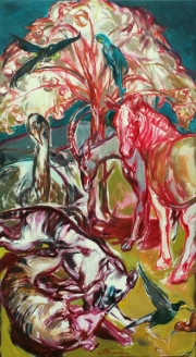 Martin Stommel „Der kleine Garten“ 200  x 110 cm oil on canvas  2020
