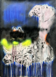 Lisa Kränzler  -Grinsekatz- 97 x 70 cm  acrylic on paper, 2023