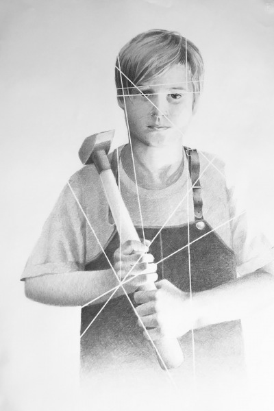 Juan Miguel Pozo Silencio II  graphit on paper 100 x 70 cm