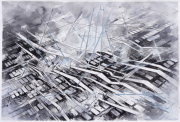 "Utopia #3669" 75 x 110 cm ink on paper 2020