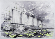 "Utopia #4383" 75 x 110 cm ink on paper 2019