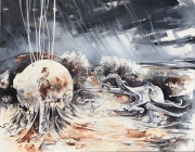 Der zweite Stock, 120 x 150 cm, oil on canvas, 2017 (series Error Codes)