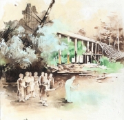 „Searching for Memories VIII“ Öl und Acryl auf Leinwand / oil and acrylic on canvas 70 x 70 cm 2015