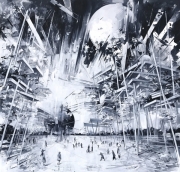 Utopia 08 , 2017, oil on canvas, 195 x 200 cm