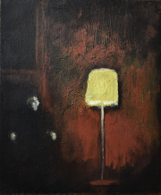 Lambeth Ghost  acrylic and gold paste on canvas 30 x 25 cm 2025