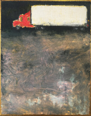 Cargo acrylic and gold paste on canvas  25.5 x 20 cm 2025