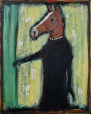 Curtain acrylic and gold paste on canvas   25.5 x 20  2025