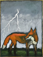 Reynard   acrylic and gold paste on canvas  40 x 30 cm 2025