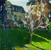Martin Stommel  "Blühende Aprikosen" 40 x  40 cm oil on canvas 2020