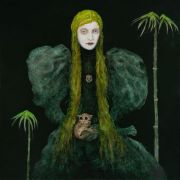 Vanitas#7 (Tarsier) 90×90 cm, pencil, charcoal, acrylic and oil on canvas, 2025