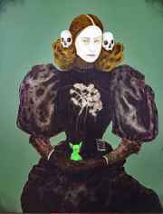 Vanitas#3 (Smallest Dog on Earth), 90×70 cm, pencil, charcoal, acrylic and oil on canvas, 2024