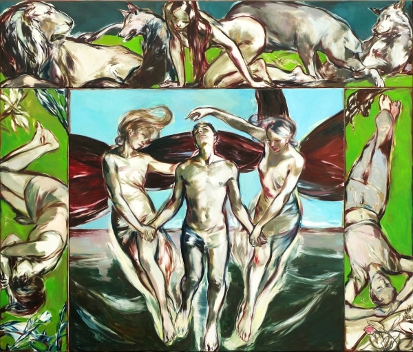 "Die Eroberung der Zeit"   oil on canvas   280 x 330 cm 2019