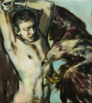 "Prometheus und der Adler"  58 x 51 cm oil on canvas 2017