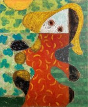 DANCING GIRL WITH RED DRESS oil on canvas 60 x 50 cm 2025