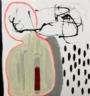 Hannah Jones -Mess in the head- 50 x 50 cm acrylic on canvas 2024