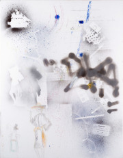 „It’s Five She Said“ spray paint, marker on canvas 91 x 71 cm 2020