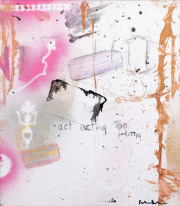 „Acting Too Wrong“ spray paint, acrylic, marker on canvas on cardboard 40 x 35 cm 2017/2018