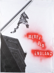 „Merry Old England“ (in collaboration with Thomas Leprêtre) spray paint on paper on canvas 80 x 60 cm 2023 / 2024