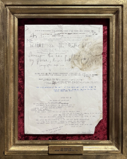 „Ah dear me what can the matter be“ typewriter, pen on paper, framed 41 x 33 cm 2022