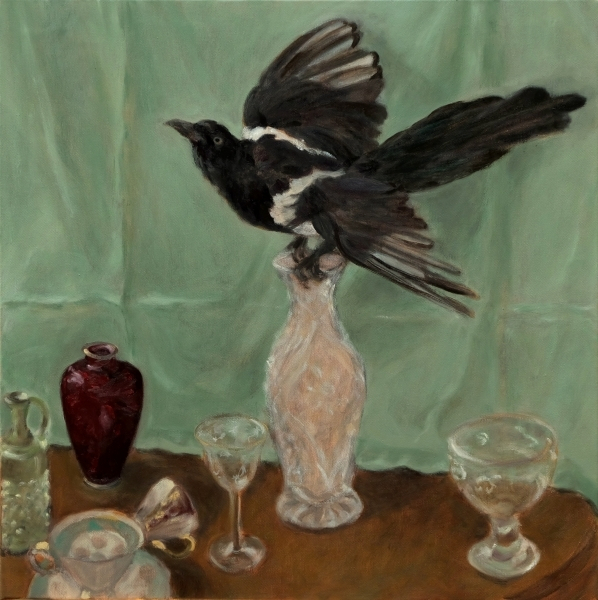 "Die Elster" oil on canvas 69 x 68 cm 2017