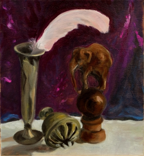 "Kleiner Holzelefant" oil on canvas  33 x 30 cm 2017