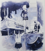 „Pooltime II“ Öl und Acryl auf Leinwand / oil and acrylic on canvas 135 x 115 cm 2014