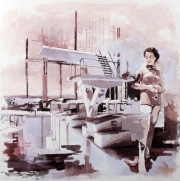 „Pooltime II“ Öl und Acryl auf Leinwand / oil and acrylic on canvas 120 x 120 cm 2013