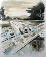 „Pooltime IV“ Öl und Acryl auf Leinwand / oil and acrylic on canvas 130 x 105 cm 2014