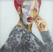 Rogelio Manzo "Cinecia" 24 x 24  in / 61 x 61 cm  oil and mixed media on resin panel 2019