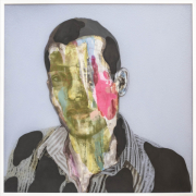 „Lucio“  oil and mixed media on resin panel (framed) 102 x 102 cm / 40 x 40 inch 2020