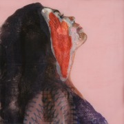 Rogelio Manzo "Nora" 24 x 24  in / 61 x 61 cm  oil and mixed media on resin panel 2016