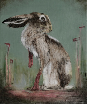 Marie Louise Elshout -Hare 2- 30 x 24 cm oil and acrylic on canvas 2026
