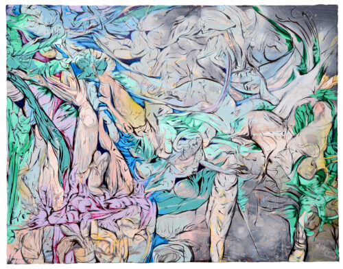 Andrea Damp, Halbschlaf, oil on canvas, part of the solo exhibition Glimmer at janinebeangallery